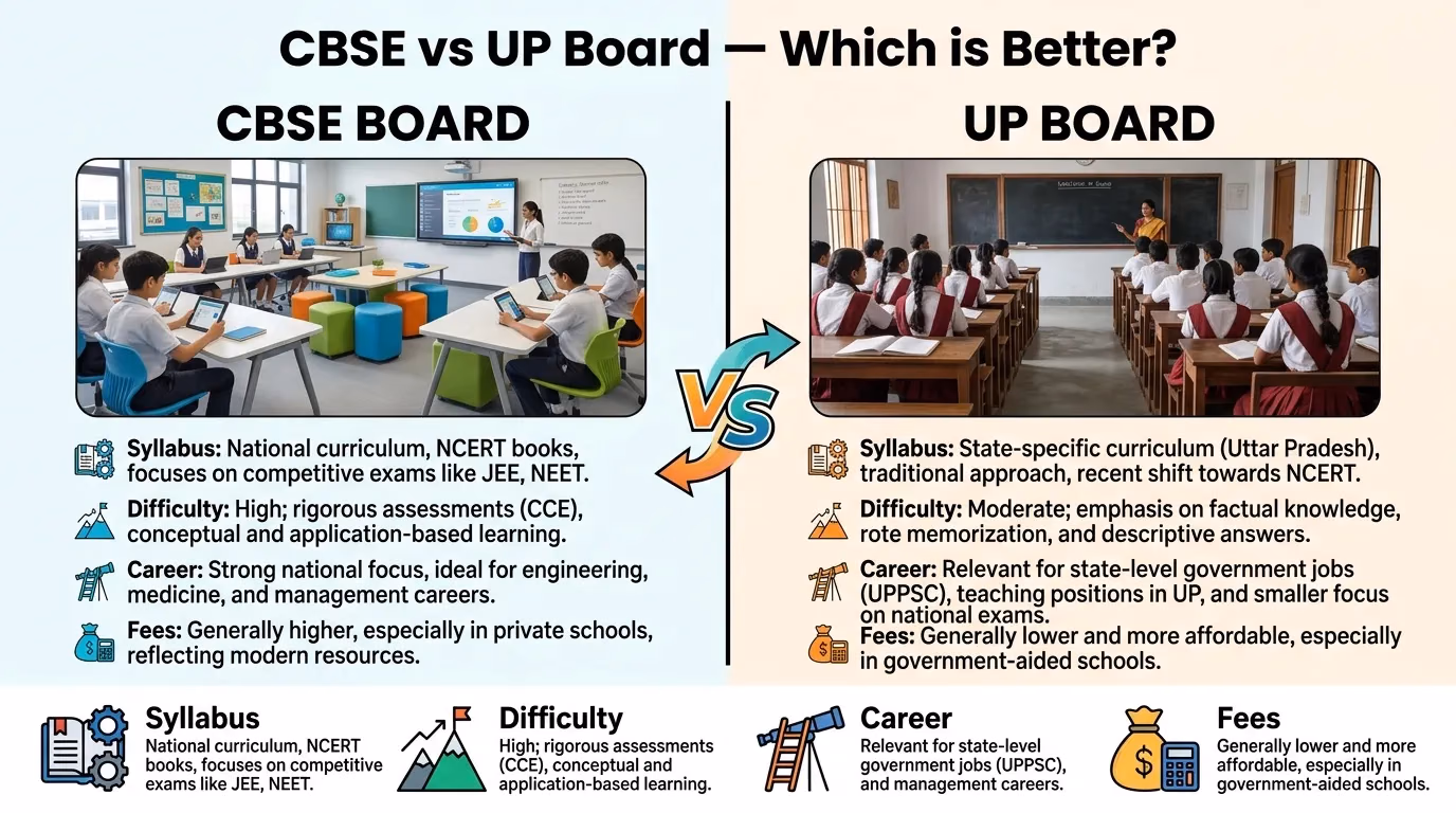 CBSE vs UP Board 2027: Best Board for Competitive Exams (JEE, NEET, NDA)
