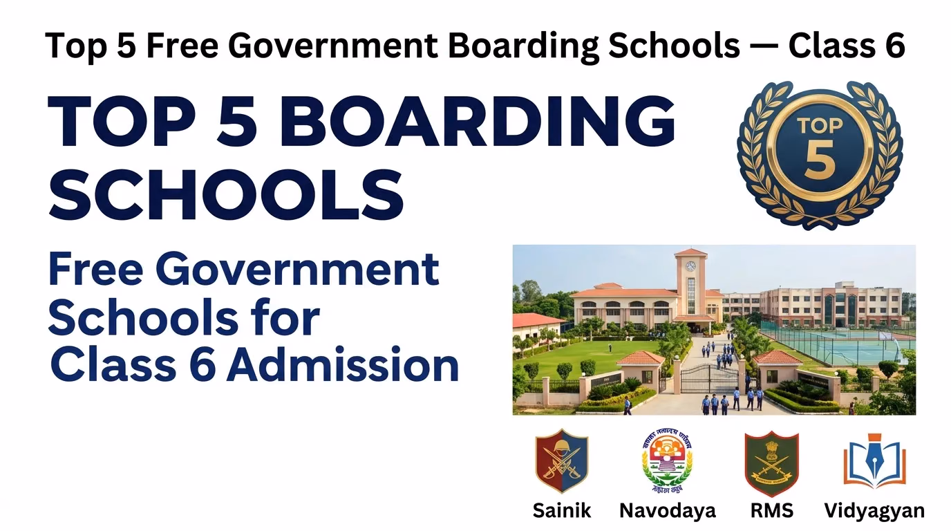Top 5 Free Government Boarding Schools in India for Class 6 Admission